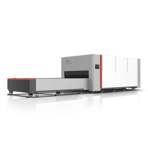 Behind the fiber laser cutting machine