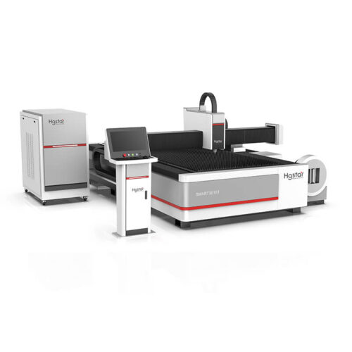 Industrial fiber laser metal cutting machine side